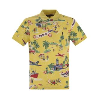 Polo Ralph Lauren Graphic Print Polo Shirt - Heren - Polos - Geel - S - Katoen - Tops