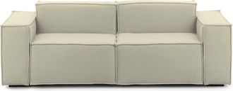 Talamo Italia Talamo Italia - Divano Fisso Paola, Divano Componibile A 2 Posti Lineare, 100% Made In Italy, Sof&agrave; Moderno Da Soggiorno In Tessuto, Cm 220x95h70, Beig