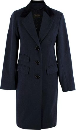 New & Lingwood x Alex Eagle Navy Single Breasted Longline Coat Size XXS
