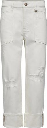 Mos Mosh Cropped Jeans - Dames - Cropped Jeans - Wit - W27 - Denim - Jeans
