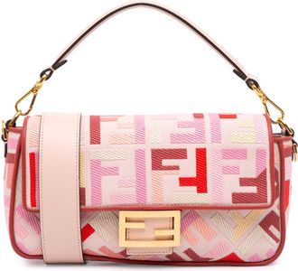 Fendi Pre-owned Womens Baguette Signature Ff Bag - Light Pink Textile - One Size