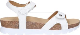 Panama Jack Dames Wedge Witte Leren Platform Sandals - Sulia B1