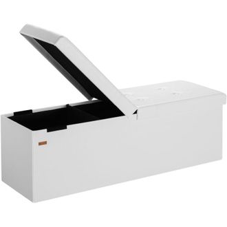 Deuba Casaria Cassapanca con Coperchio Pieghevole Baule Pouf Poggiapiedi xl White (en)