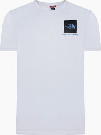 The North Face Mens The North Face Mens T Shirts Small Box Short Sleeve Summer Cotton Tee - White - Size: 42
