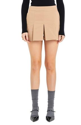 English Factory Pleat Miniskort in Taupe at Nordstrom, Size Medium