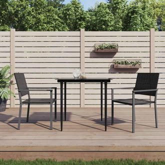 vidaXL Juego De Comedor Para Jard&iacute;n 3 Piezas Rat&aacute;n Sint&eacute;tico Y Acero Vidaxl