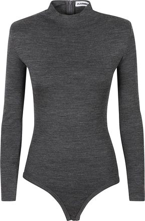 Jil Sander Heathered Body High-Neck Bodysuit