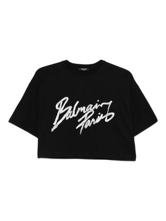 Balmain Logo Cotton T Shirt