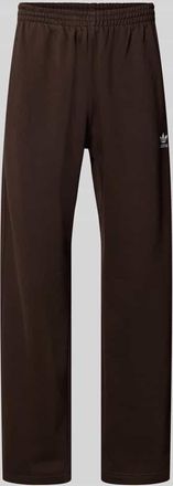 adidas Originals Straight Fit Sweatpants mit Logo-Stitching in Dunkelbraun, Gr&ouml;&szlig;e XXL