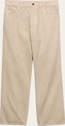 Prada Mens Wide Leg Denim Five-Pocket Pants