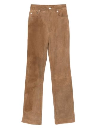 Nanushka five-pocket trousers - women - Goat Skin - L - Brown
