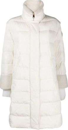Lorena Antoniazzi Quilted Long Puffer Coat With Faux Shearling Trim
