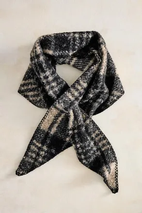 Terrain Plaid Sherpa Triangle Scarf