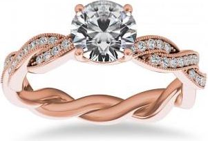 Allurez Diamond Infinity Twisted Engagement Ring 14k Rose Gold (0.22ct)