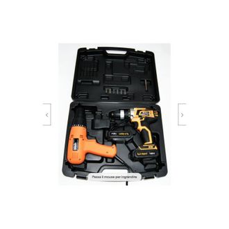 Far kit trapano 2 batteria 18V led caricabatterie + avvitatore elettrico 710 w 705HO