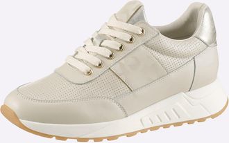 Heine Sneaker HEINE, Damen, Gr. 36, creme, goldfarben, Glattleder, Leder, Rindsleder, Schuhe Sneaker