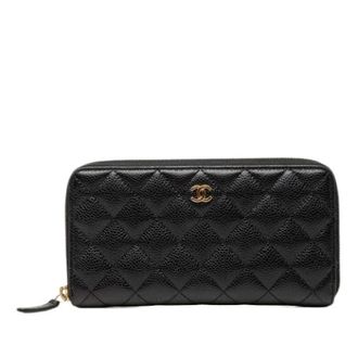 Chanel Pre-owned Long Wallet - Dames - Pre-owned - Zwart - Maat: ONE Size Leer