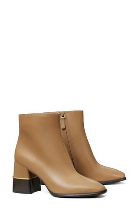Tory Burch Leather Ankle Bootie in Almond Flour at Nordstrom, Size 10.5