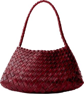 Dragon Diffusion Rosanna Bordo Handcrafted Woven Leather Baguette Bag