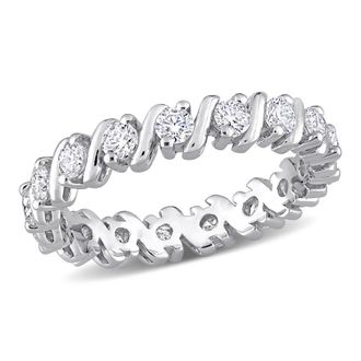 Amour 1 CT DEW Created Moissanite Eternity Band In Sterling Silver