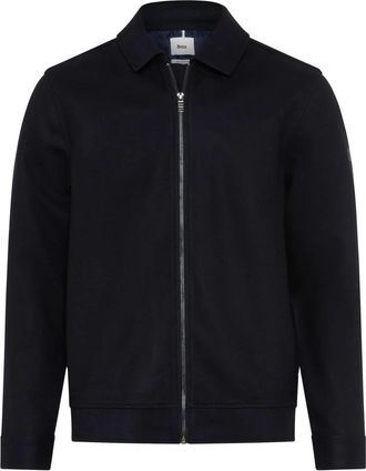 Brax Style Santiago Overshirt - Heren - Vesten met rits - Blauw - 4XL - Wol - Hoodies & sweatvesten