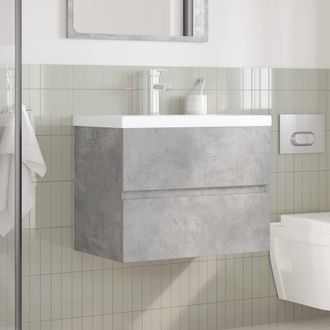 Berkfield Home Durable 2 Piece Bathroom Furniture Set Concrete Grey Engineered Wood