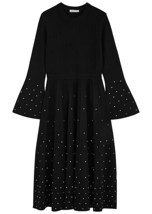 SIMKHAI Embellished Stretch-knit Midi Dress - Black - S (UK8-10 / S)