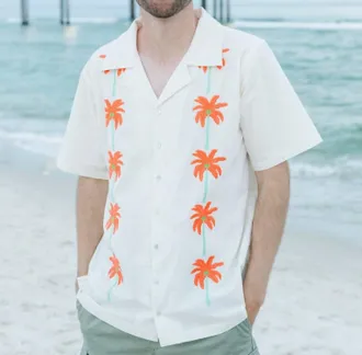 Tela Tropicana Mens Shirt In White