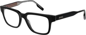 Ermenegildo Zegna Zwarte Rechthoekige Optische Brillen - Heren - Brillen - Zwart - ONE Size - Accessoires