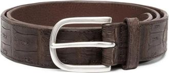 Orciani Cocco Coda Color klassieke krokodillenleren riem - Heren - Riemen - Bruin - 90 CM - Leer - Accessoires