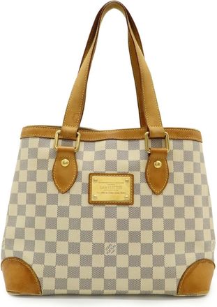 Louis Vuitton White Damier Azur Pvc Coated Canvas Handbag Shoulder Bag Tote Bag (Pre-Owned)