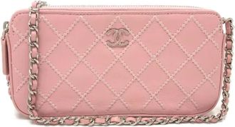 Chanel Pre-owned Leather chanel-bags - Dames - Vintage Schoudertas - Roze - ONE Size - Vintage