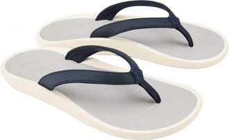 Olukai Womens Pioe Sandals In Trench Blue/mist Grey