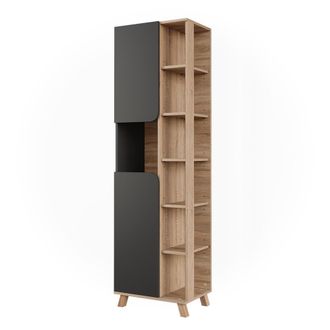 Vicco Armario Alto Karen, Sonoma/antracita, 50 X 175 Cm Con 2 Puertas, Vicco