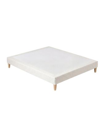 Hannun Cama tapizada en color blanco140x200 cm con tejidos naturales