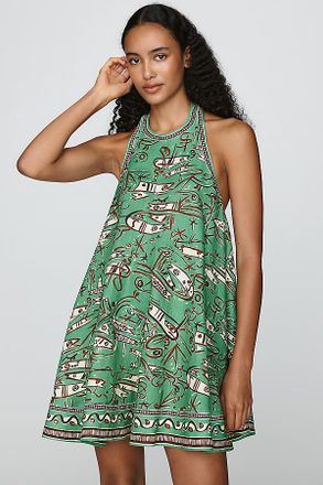 Alemais Fish Sticks Linen Swing Dress
