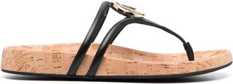 Michael Michael Kors Hampton flip flop sandals - women - Leather - 7.5 - Black