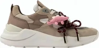 D.A.T.E. Fuga Linen Suede Heel Rubber Sneakers