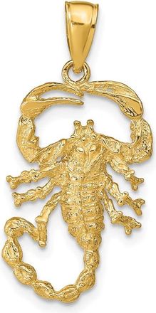 Diamond2Deal 14k Yellow Gold Solid Polished Open-Backed Scorpion Pendant