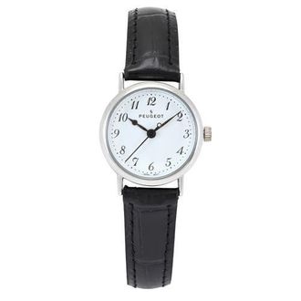 Peugeot Minimalist Small face Easy Read Leather Watch- 27MM in Black at Nordstrom