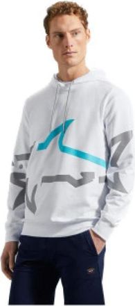 Paul & Shark Hoodie - Maat: M- Kleur: 010 - WIT - Heren - Sweatshirts - Wit - 2XL - Katoen - Hoodies & sweatvesten