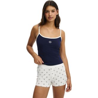 Cotton On Womens Dreamy Soft Longline Cami in Navy Vision Cross Stitch at Nordstrom, Size X-Large