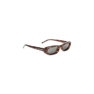 Saint Laurent Accessoires, Dames, Bruin, ONE Size, Ovale Zonnebril