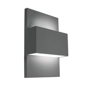 Netlighting Geneve 1 Light Outdoor Up Down Wall Light Graphite IP54 E27 in Grey