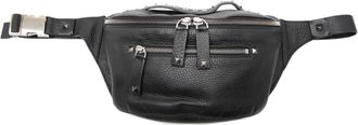 Valentino Black Leather Fanny Pack Sling Bag (Pre-Owned)