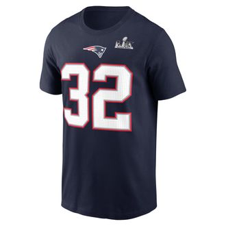 Nike TreVeyon Henderson New England Patriots Super Bowl LX Nike Mens NFL T-Shirt in Blue | N19941SF8K-U67