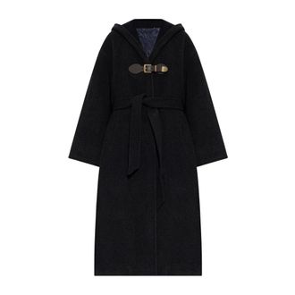 Etro Cappotto in misto lana con cappuccio e cintura - - Coats - Donna - Nero - S