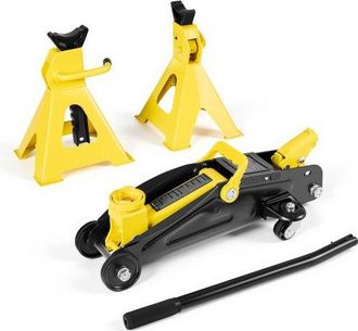 OEM Gato Hidr&aacute;ulico De Perfil Bajo Capacidad De 2 T, Gato De Acero Para Coches Con Soportes, Bomba De Elevaci&oacute;n R&aacute;pida De Un Solo Pist&oacute;n, Rango De Elevaci