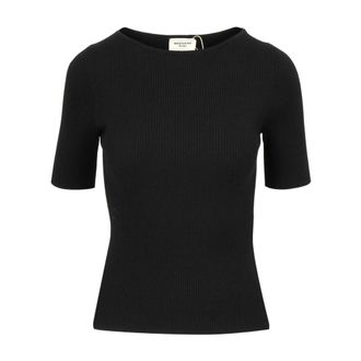 Max Mara Trui met bootnek - Dames - Truien - Zwart - Maat: S Leer