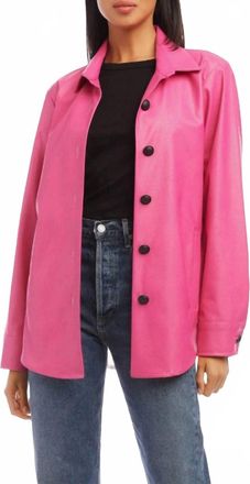 Fifteen Twenty City Faux Leather Jacket In Hot Pink